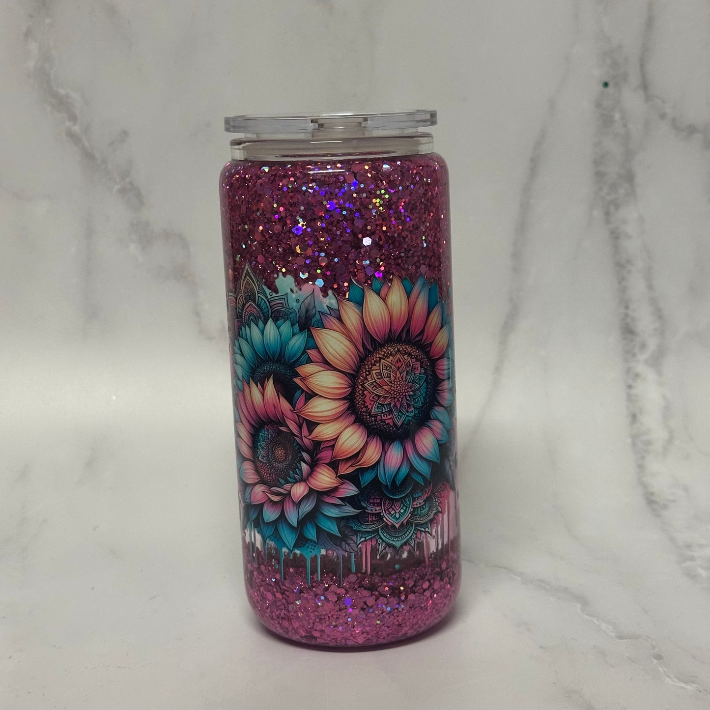 Flower 20oz Snowglobe Glass