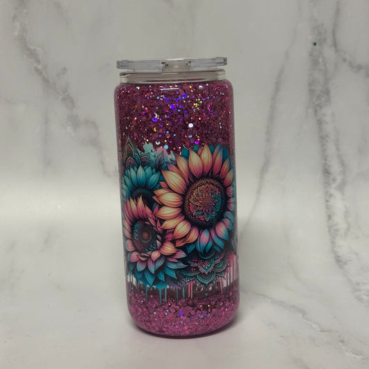 Flower 20oz Snowglobe Glass