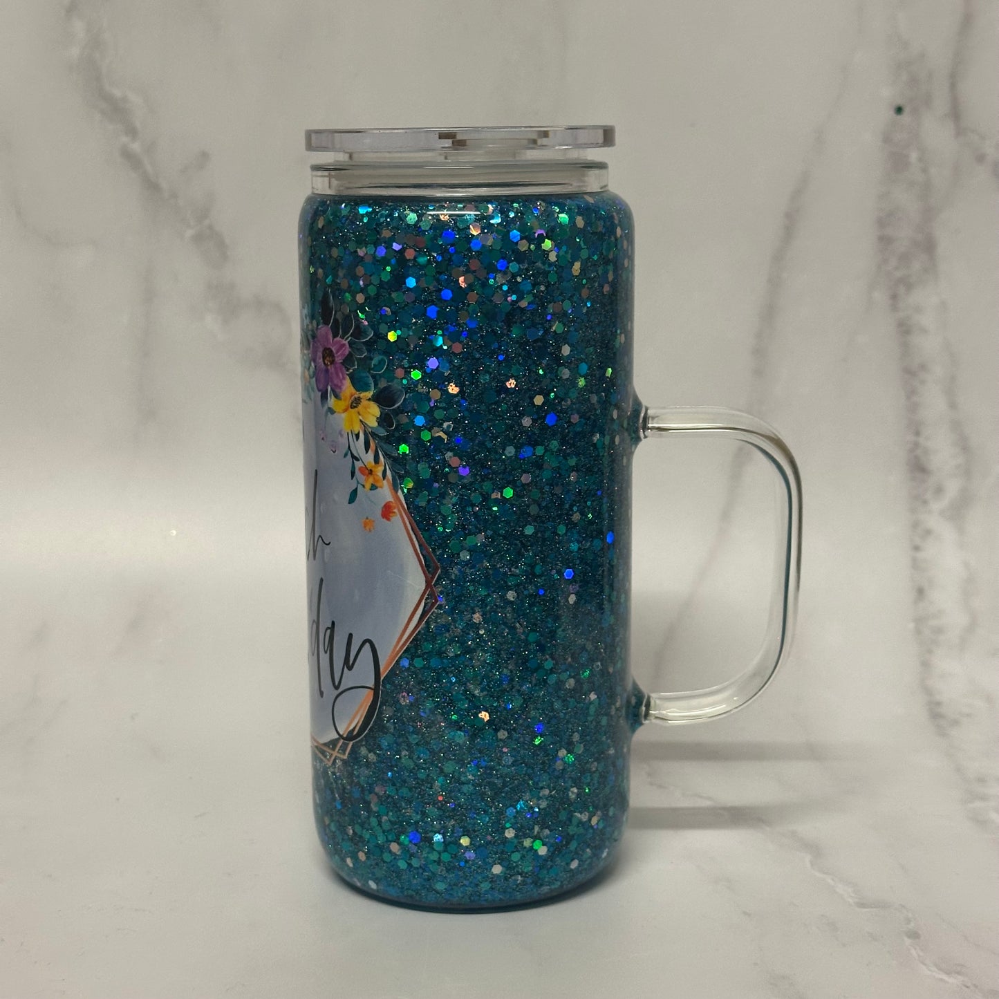 Throat Glass Handle Snowglobe 20oz