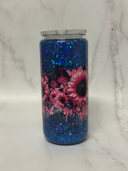 Flower/Butterfly 20oz Glass