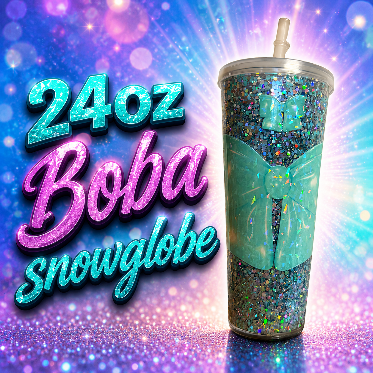 24oz Boba Snowglobe